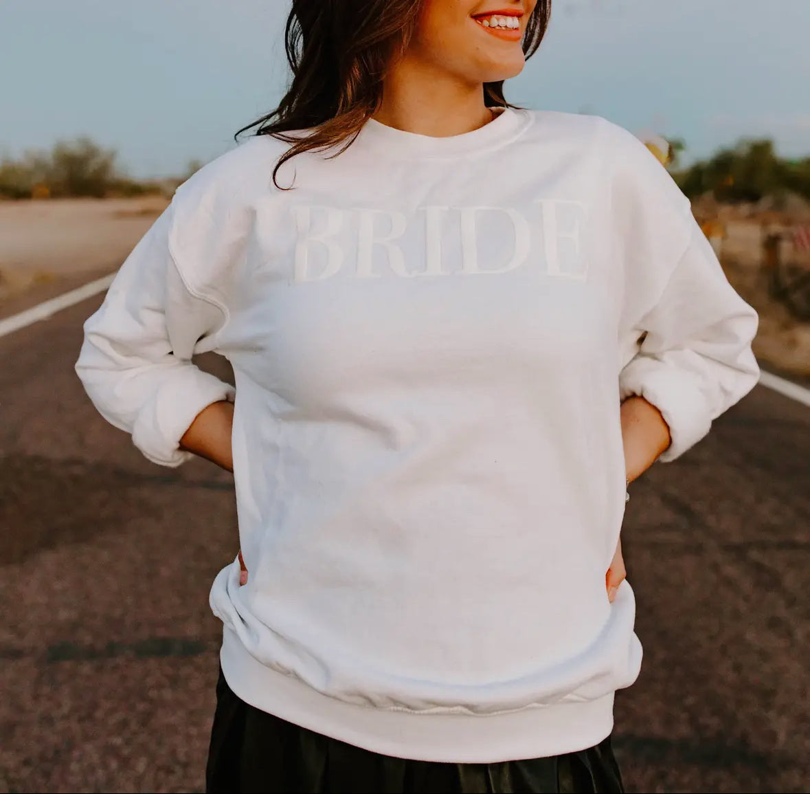 Bride Puffy Print Crewneck