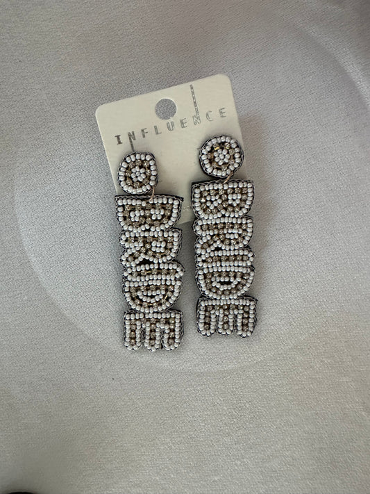 Bride Patch Beaded Earrings