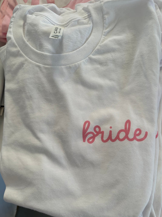 Bride Pink Script Tee