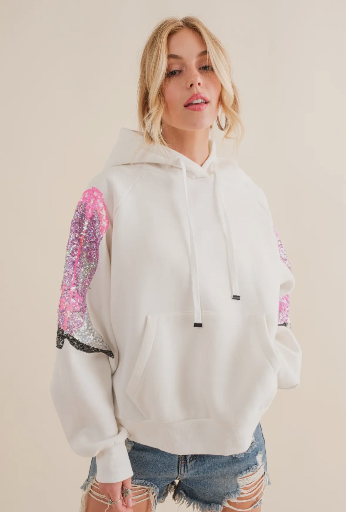 Sequin Boot Hoodie