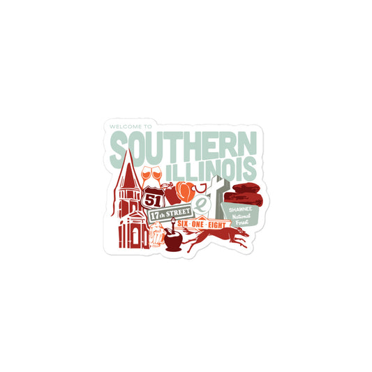 Southern Illinois Map Sticker - Green